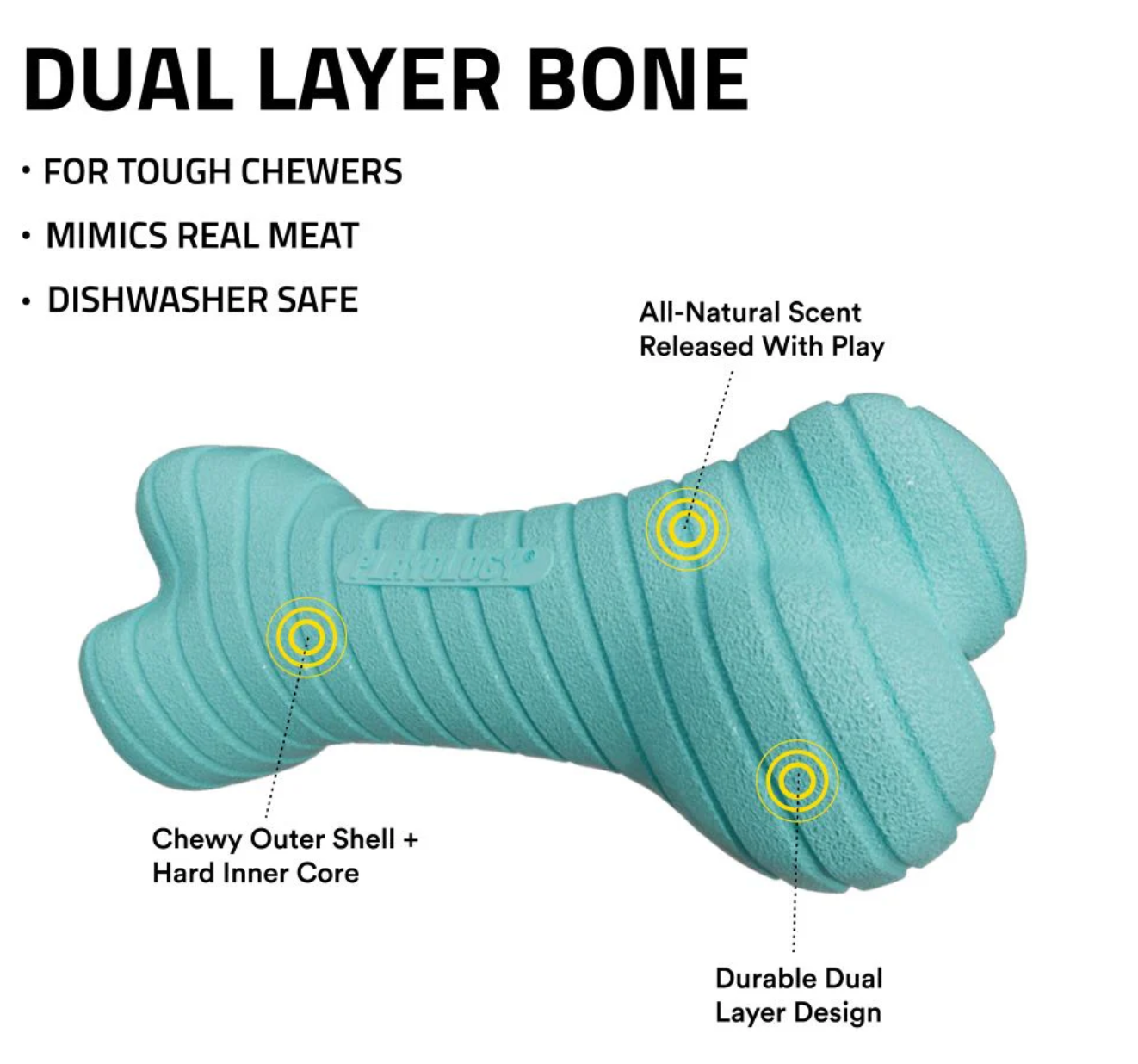 Playology Dual Layer Bone - Medium Peanut Butter