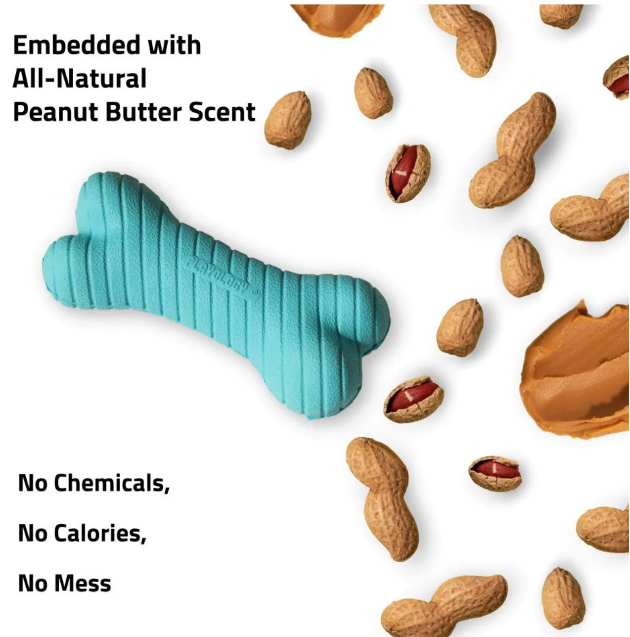 Playology Dual Layer Bone - Medium Peanut Butter