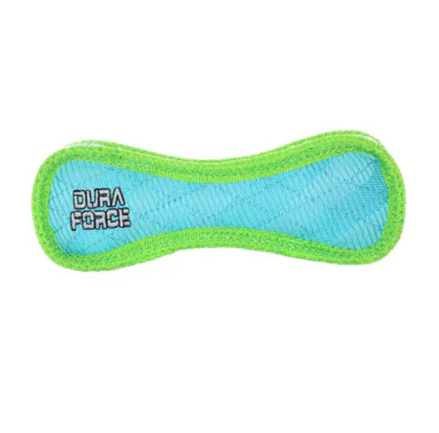 DuraForce Bone Plush Dog Toy Blue/Green