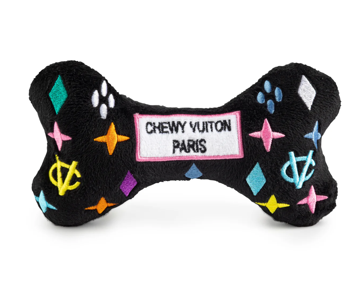 Haute Diggity Dog Black Monogram Chew Vuiton Bone