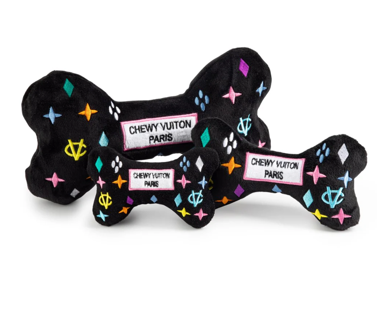 Haute Diggity Dog Black Monogram Chew Vuiton Bone