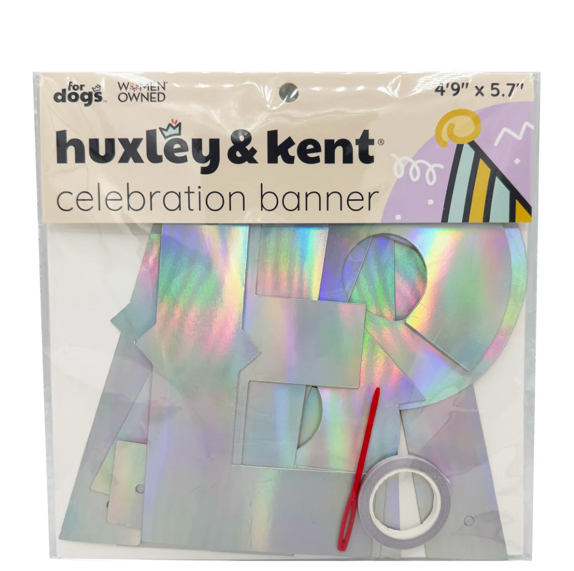 Huxley & Kent let's pawty iridescent celebration banner