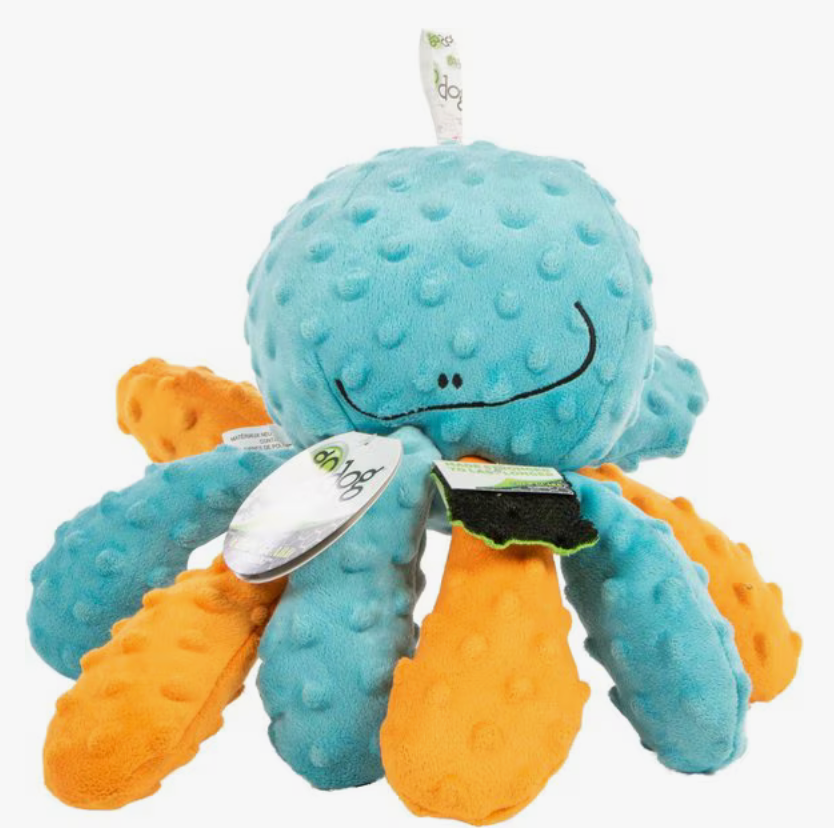 GoDog Crazy Tugs Octopus Squeaker Dog Toy, Large