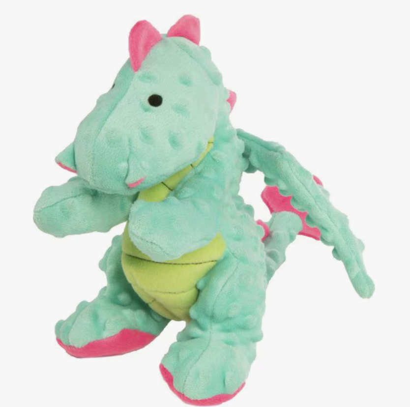 goDog Plush Dragon Dog Toy Blue Large