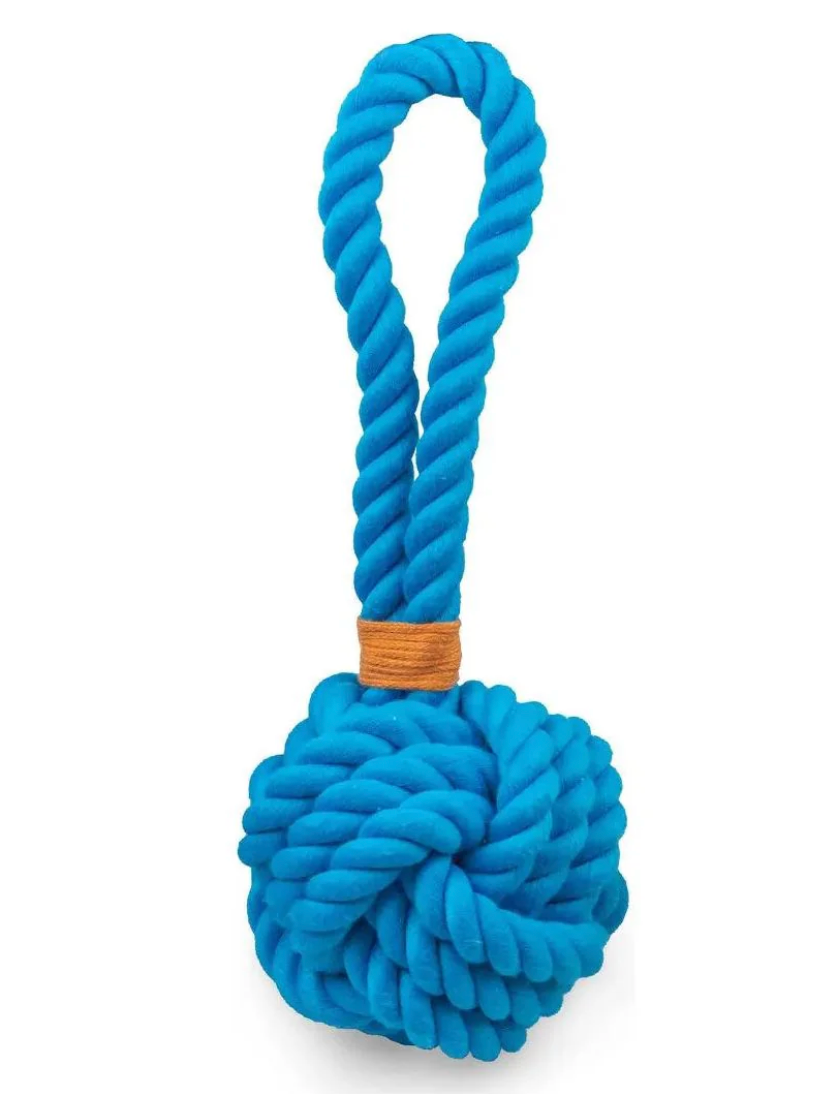 ThoozyPet Ball Tug Rope Dog Toy with Handle