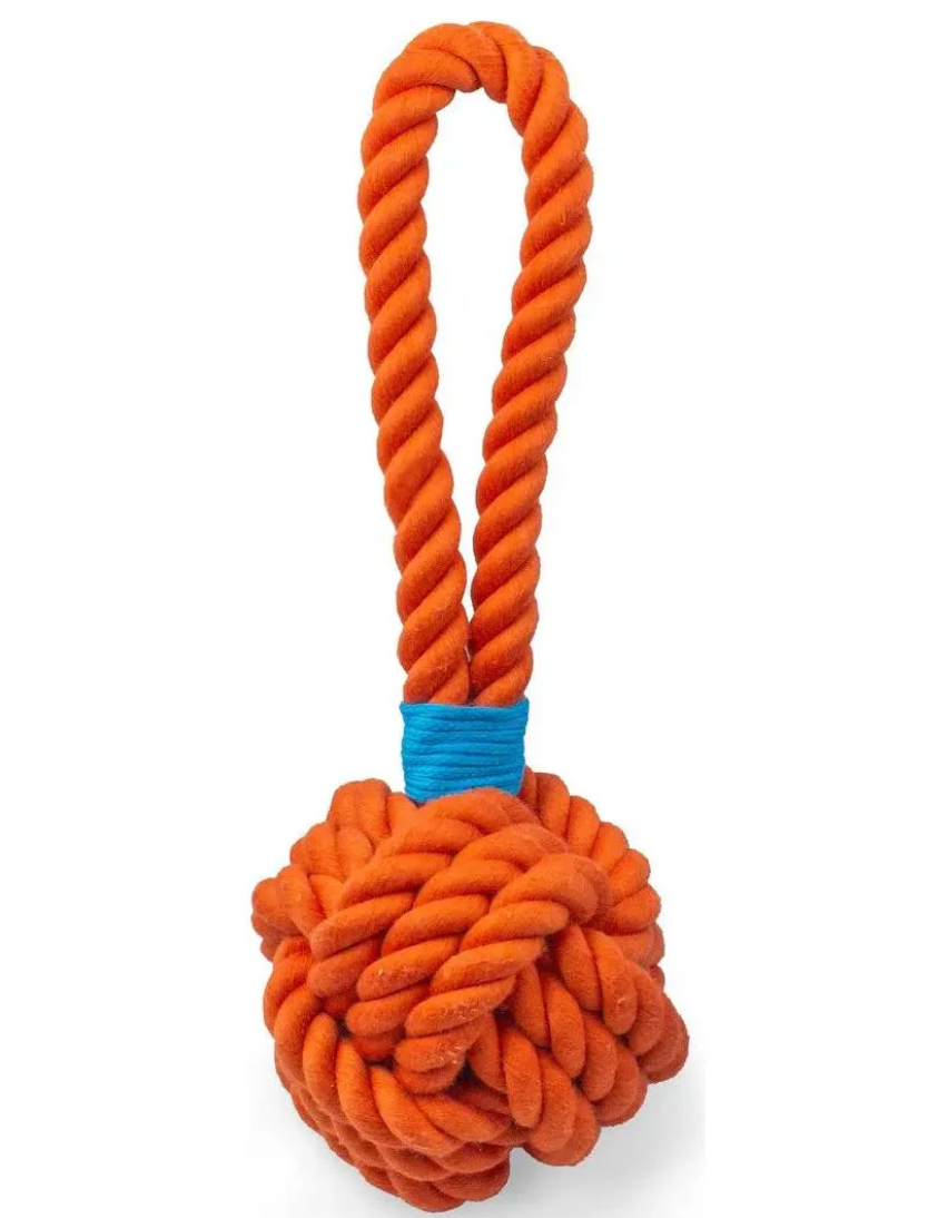 ThoozyPet Ball Tug Rope Dog Toy with Handle