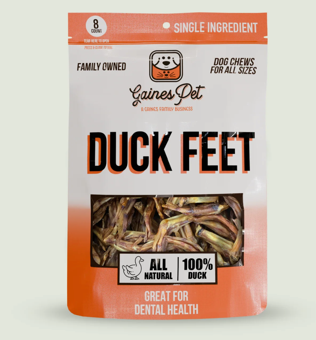 Gaines Pet Duck Feet 8 Ct Bag