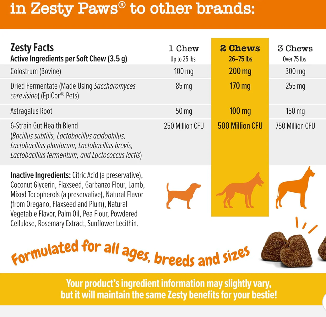 Zesty Paws Allergy & Immune Bites for Dogs