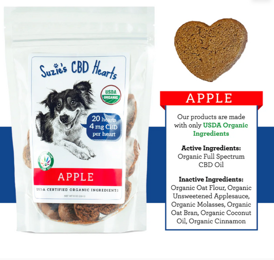 Suzie's CBD 4 mg CBD Dog Treat Hearts