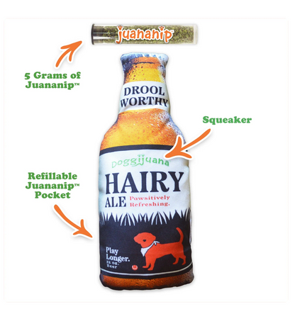 Doggijuana Get The Pawty Started Refillable Hairy Ale Toy