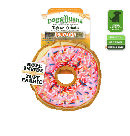Doggijuana Tuffer Chewer Refillable Donut Dog Toy