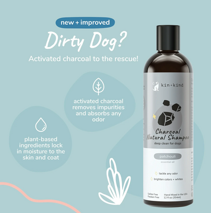 kin + kind Charcoal Deep Clean Shampoo for Dogs (Patchouli)