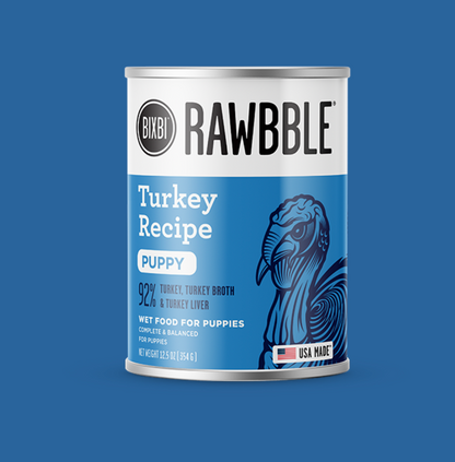 Rawbble® Wet Food for Dogs – Turkey Paté Recipe for Puppies