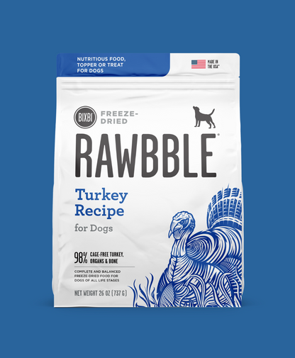 Rawbble® Freeze-Dried Food for Dogs – Turkey Recipe
