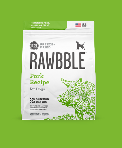 Rawbble® Freeze-Dried Food for Dogs – Pork Recipe