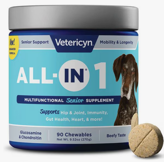 Vetericyn ALL-IN 1 Multifunctional Supplements for Senior Dogs, 90 count