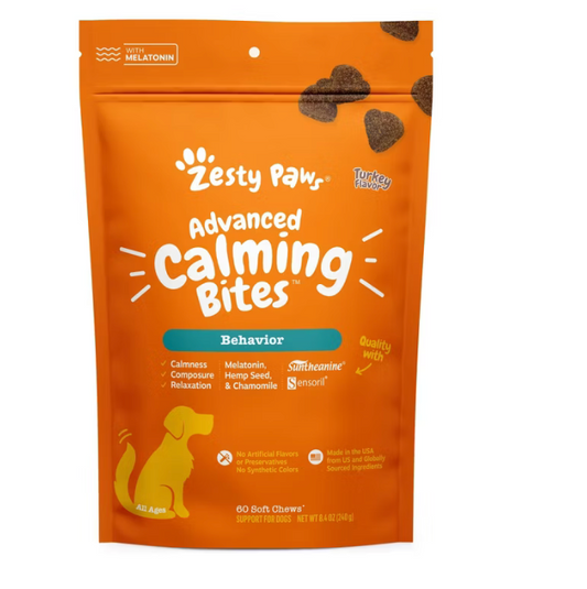 Zesty Paws Advanced Behavior Calming Soft Chews for Dogs - Turkey Flavor - 60ct