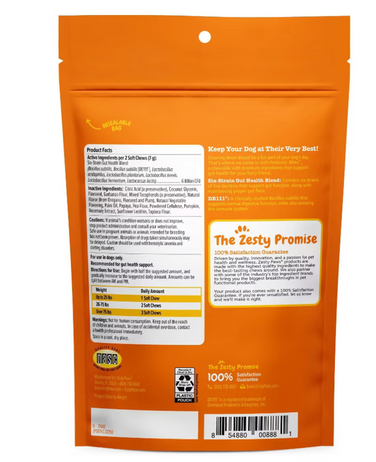 Zesty Paws Probiotic Bites for Dog Pumpkin Flavor - 60ct