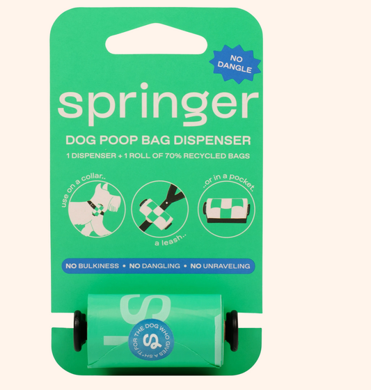 Springer Dog Poop Bag Dispenser + 15 Premium Poop Bags