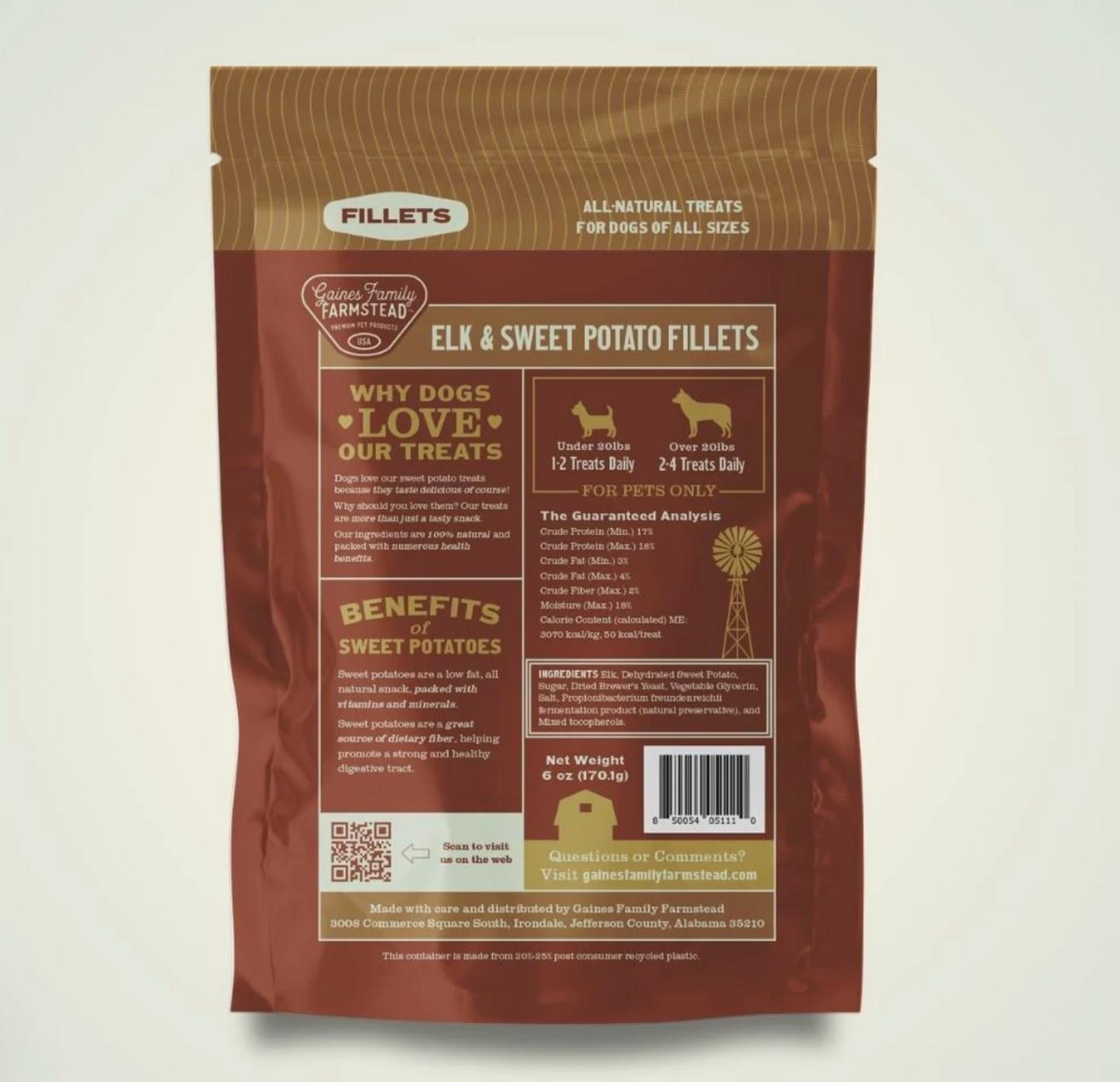 Gaines Family Farmstead Elk & Sweet Potato Fillets